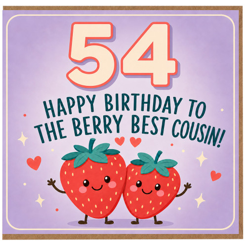 54th Birthday Card for Cousin, Berry Best Cousin Birthday Card