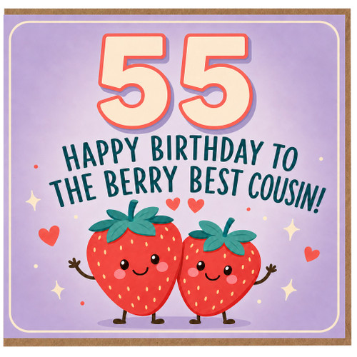 55th Birthday Card for Cousin, Happy Birthday to the Berry Best Cousin
