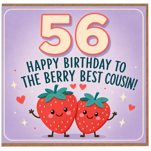 56th Birthday Card for Cousin, Happy Birthday to the Berry Best Cousin