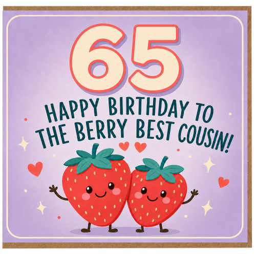 65th Birthday Cousin Card, Happy Birthday to the Berry Best Cousin