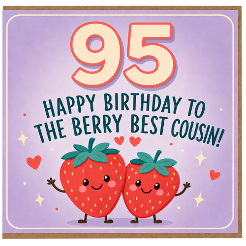 95th Birthday Card for Cousin, Happy Birthday to the Berry Best Cousin