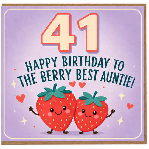 41st Birthday Card for Auntie, Happy Birthday to the Berry Best Auntie Card