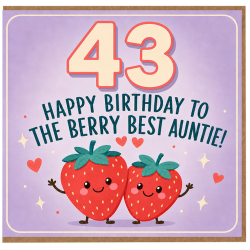 43rd Birthday Card for Auntie, Berry Best Auntie Birthday Card