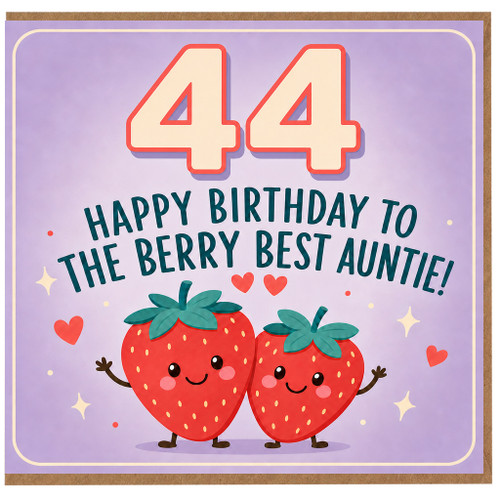 44th Birthday Card for Auntie, Happy Birthday to the Berry Best Auntie Card