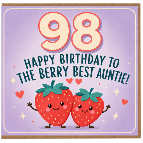 98th Birthday Card for Auntie, Berry Best Auntie Birthday Card