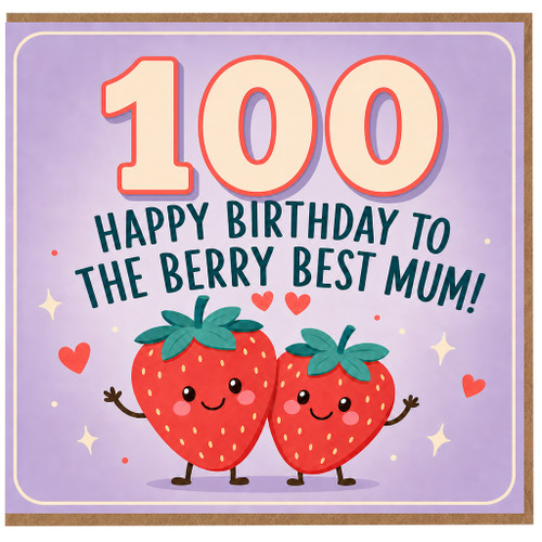 100th Birthday Card for Mum, Happy Birthday to the Berry Best Mum