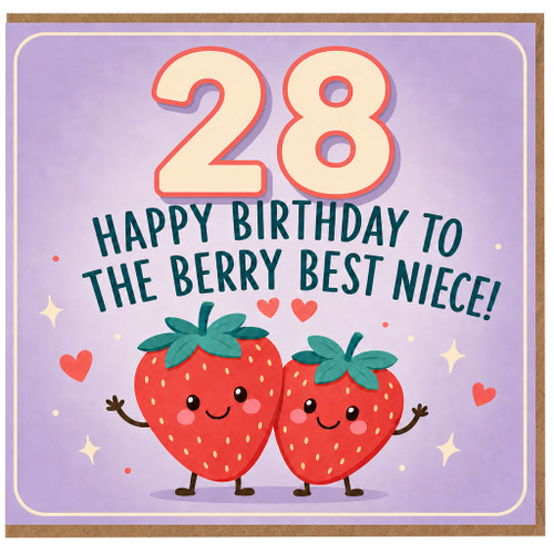 28th Birthday Card for Niece, Happy Birthday to the Berry Best Niece