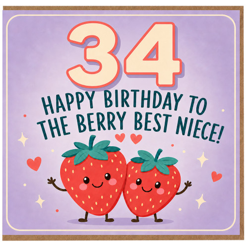 34th Birthday Card for Niece, Happy Birthday to the Berry Best Niece