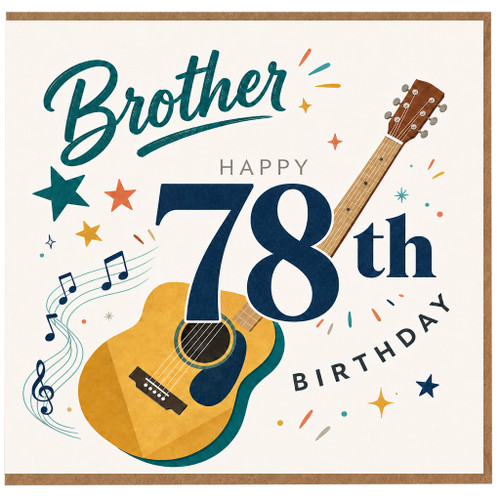 Brother 78th Birthday Card, Musical Guitar Design