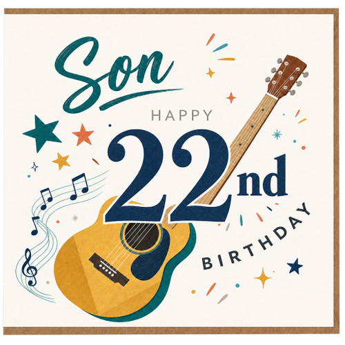 Son 22nd Birthday Card, Musical Guitar Design