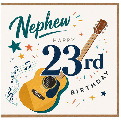 Nephew 23rd Birthday Card, Guitar Music Theme Birthday Card