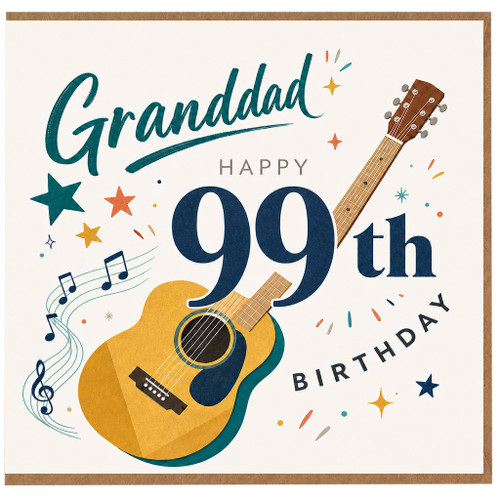 Granddad 99th Birthday Card, Happy 99th Birthday Music Theme Card