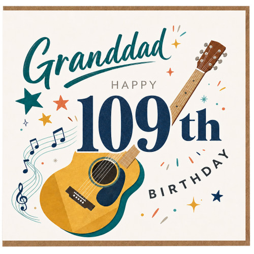Granddad 109th Birthday Card, Musical Guitar Design