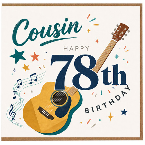 78th Birthday Card for Cousin, Musical Guitar Design