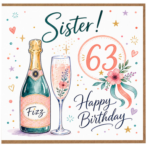 Sister 63rd Birthday Card