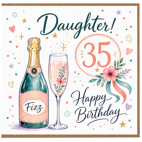 Daughter 35th Birthday Card, Happy Birthday Card for Daughter