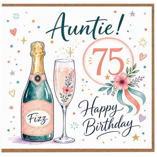 Auntie 75th Birthday Card