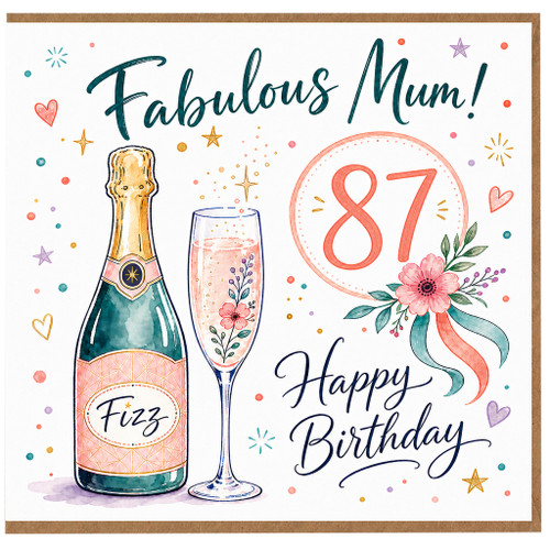 87th Birthday Card for Mum, Fabulous Mum Happy Birthday Card