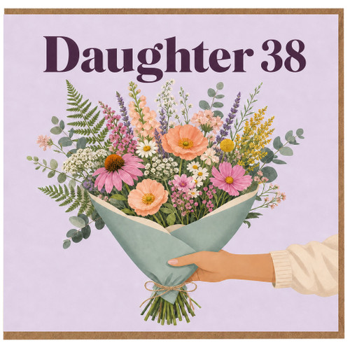 Daughter 38th Birthday Card, Floral Bouquet Card