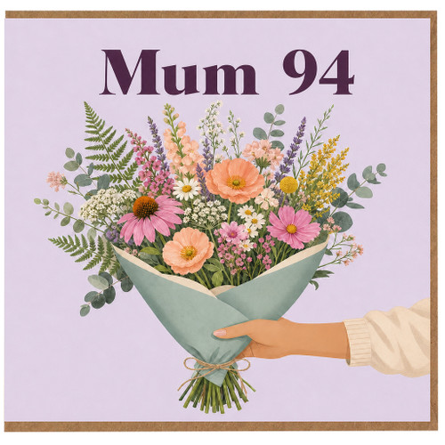94th Birthday Card for Mum, Floral Bouquet Birthday Card