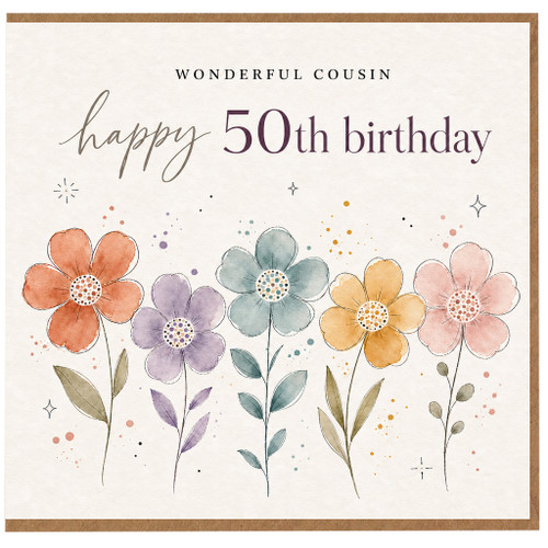Cousin 50th Birthday Card