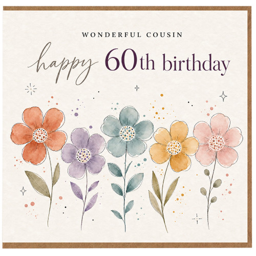 Wonderful Cousin 60th Birthday Card