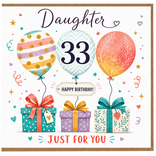 Daughter 33rd Birthday Card, Happy 33rd Birthday Card for Daughter