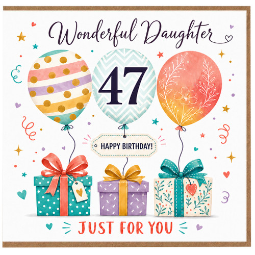 47th Birthday Card for Daughter, Wonderful Daughter Happy Birthday Card