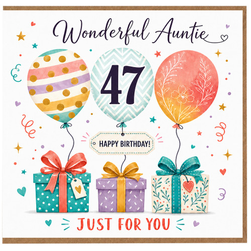 47th Birthday Card for Auntie, Wonderful Auntie Birthday Card