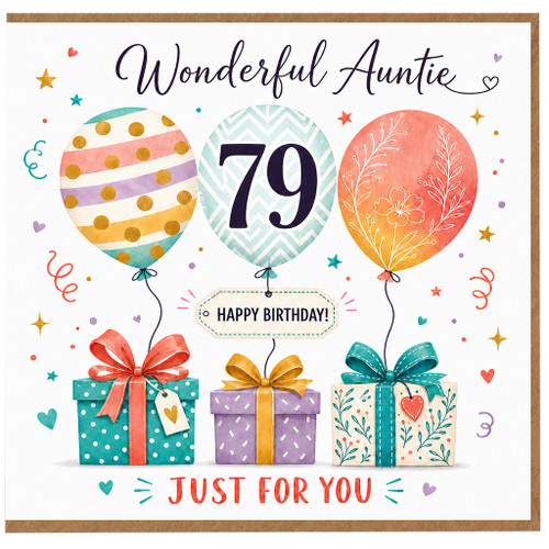 79th Birthday Card for Auntie, Wonderful Auntie Birthday Card