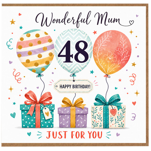 48th Birthday Card for Mum, Wonderful Mum Happy Birthday Just For You Card
