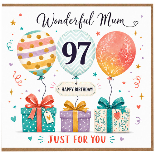 97th Birthday Card for Mum, Wonderful Mum Happy Birthday Card