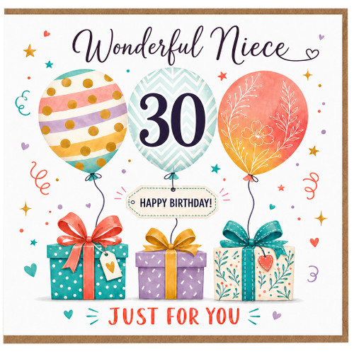 30th Birthday Card for Niece, Wonderful Niece Happy Birthday Just For You Card