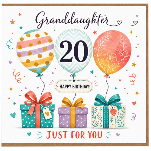 Granddaughter 20th Birthday Card, Happy Birthday Just For You Design