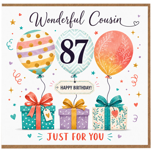 Cousin 87th Birthday Card, Wonderful Cousin Happy Birthday Card