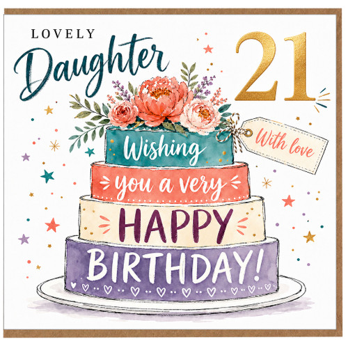 Daughter 21st Birthday Card, Lovely Birthday Card for Daughter