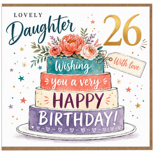 26th Birthday Card for Daughter, Lovely Daughter Happy Birthday Card