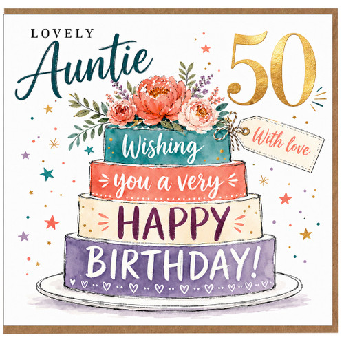 Auntie 50th Birthday Card