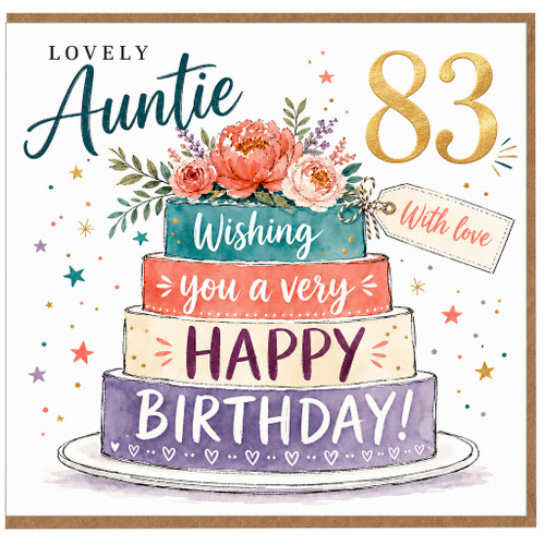 Auntie 83rd Birthday Card, Lovely Auntie Birthday Card