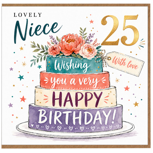 Niece 25th Birthday Card, Lovely 25 Today Birthday Card for Niece