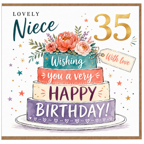 Niece 35th Birthday Card, Lovely 35 Birthday Card For Niece, Happy Birthday Card