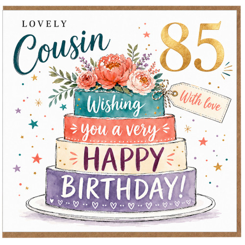 Cousin 85th Birthday Card, Lovely Cousin Birthday Card