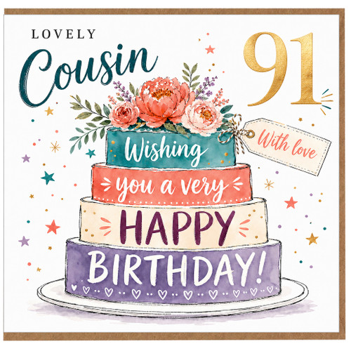 Cousin 91st Birthday Card