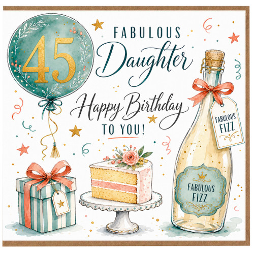 45th Birthday Card for Daughter, Fabulous Happy Birthday To You