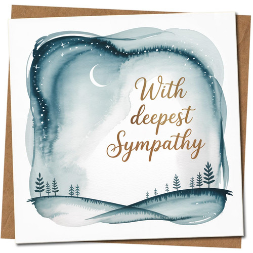 Sympathy Card - Thinking of you - With Deepest Sympathy 145mm x 145mm square