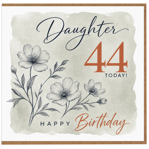 Daughter 44th Birthday Card, Happy Birthday Floral Card