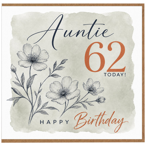 Auntie 62nd Birthday Card