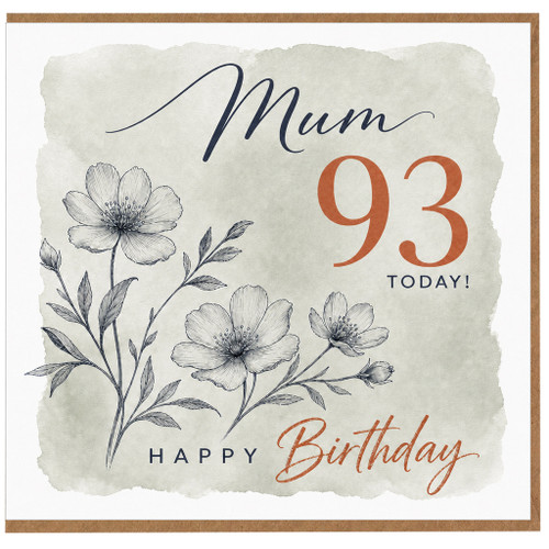 Mum 93rd Birthday Card, Happy 93rd Birthday Mum Card