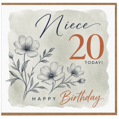 Niece 20th Birthday Card, Happy Birthday to a Wonderful Niece