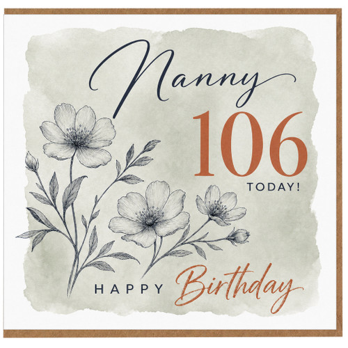 Nanny 106th Birthday Card